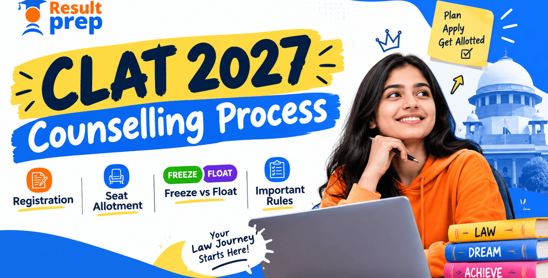 CLAT 2027 Counselling Process: Registration, Seat Allotment, Freeze vs Float and Important Rules